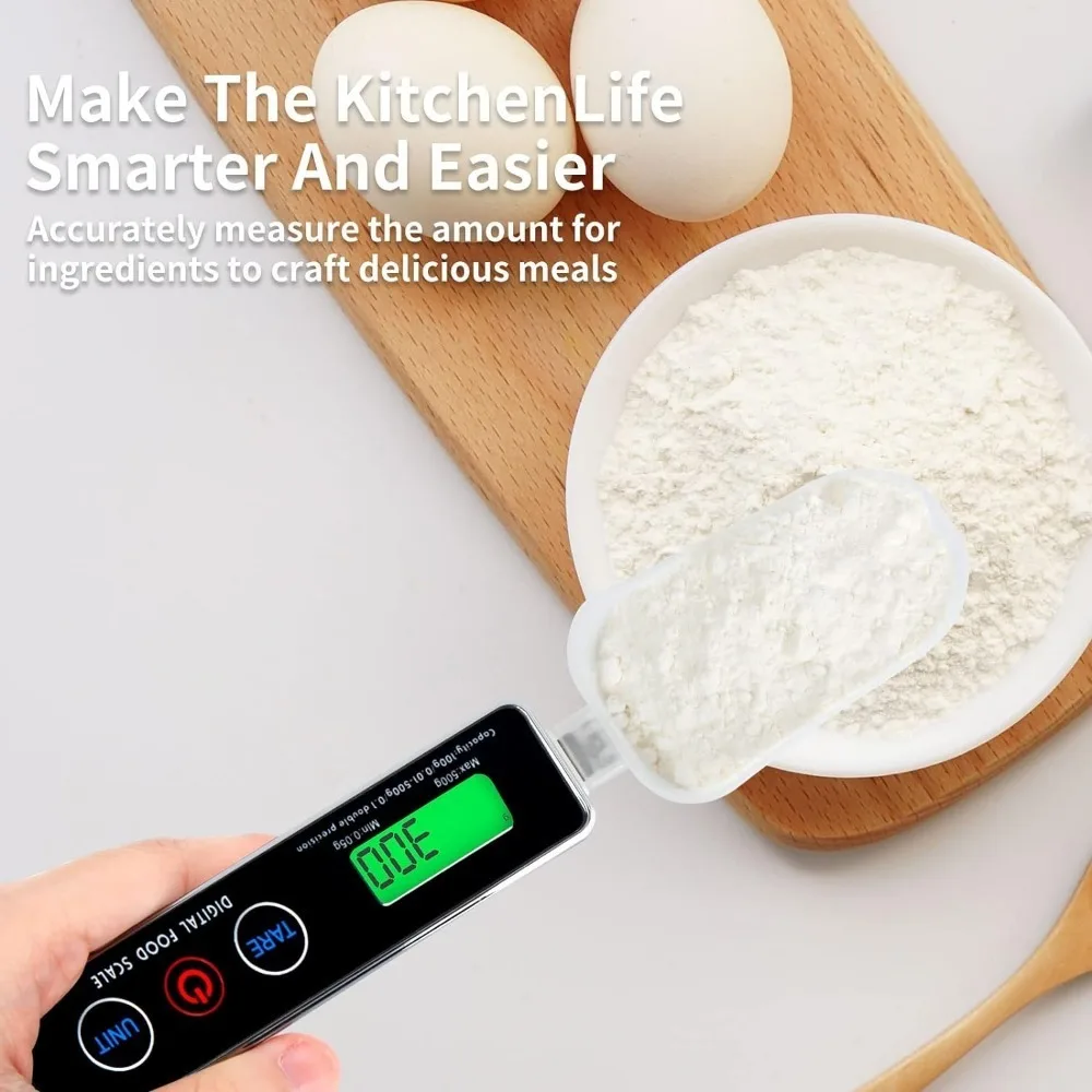 Balance de cuisine électronique cuillère 500g 0.01g, Mini outil de cuisine pour le lait café thé amovible avec balance outils de cuisine