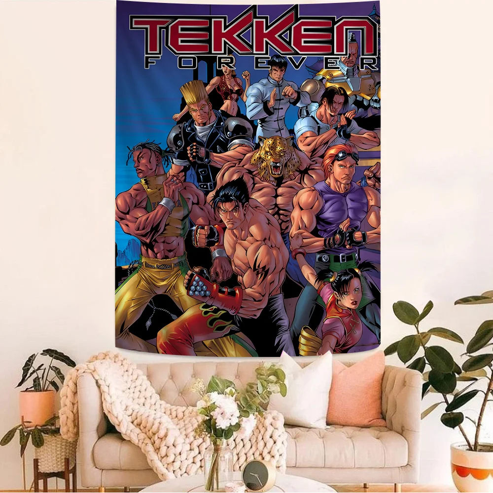 Tekken Videospiel hängen böhmischen Wandteppich indischen Buddha Wand dekoration Hexerei böhmischen Hippie billige Hippie Wandbehang