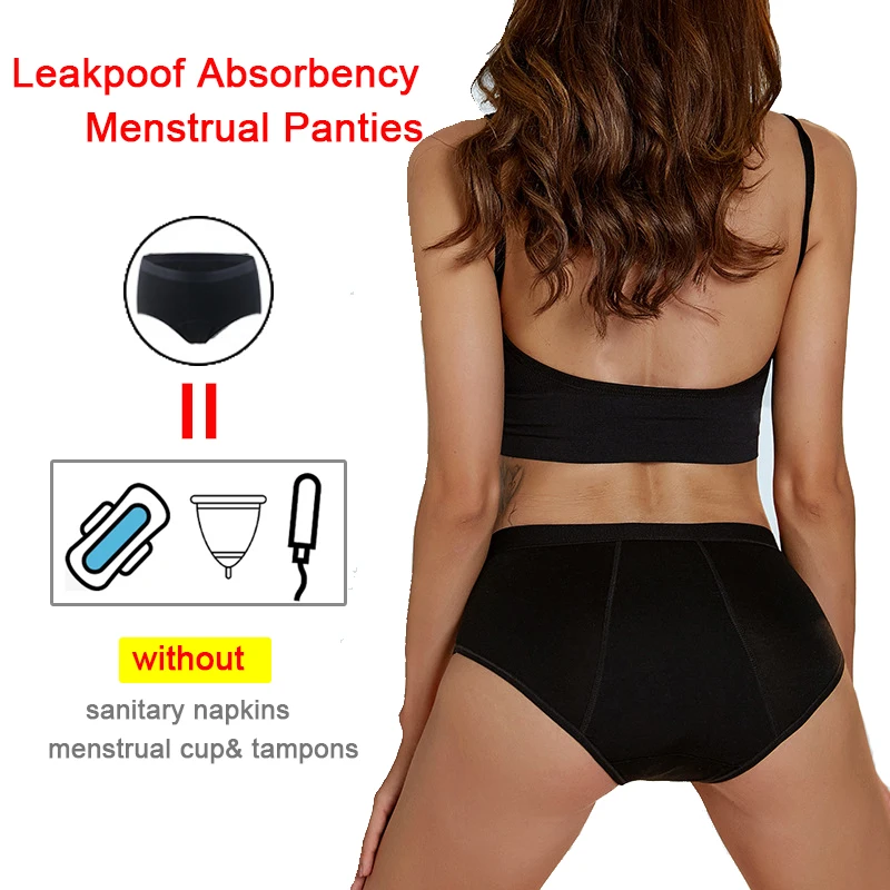 3Pcs Heavy Flow Menstruations Höschen 4-Schicht Frauen Zeitraum Physiologische Unterwäsche EU Größe Saugfähigkeit Auslaufsicher Inkontinenz Brie Image