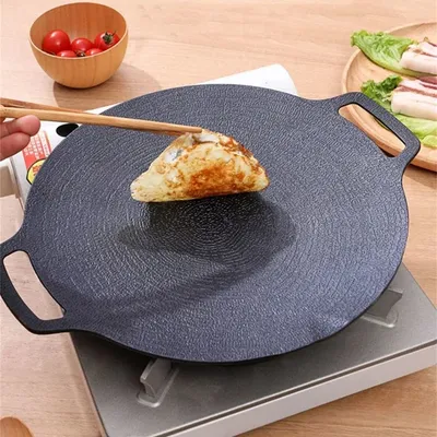 BBQ Topf Multi-Griddle Eisen Platte Koreanische Grill Grill Pfanne Yakiniku Koreanische Grill Pfanne Outdoor Tragbare BakingTray