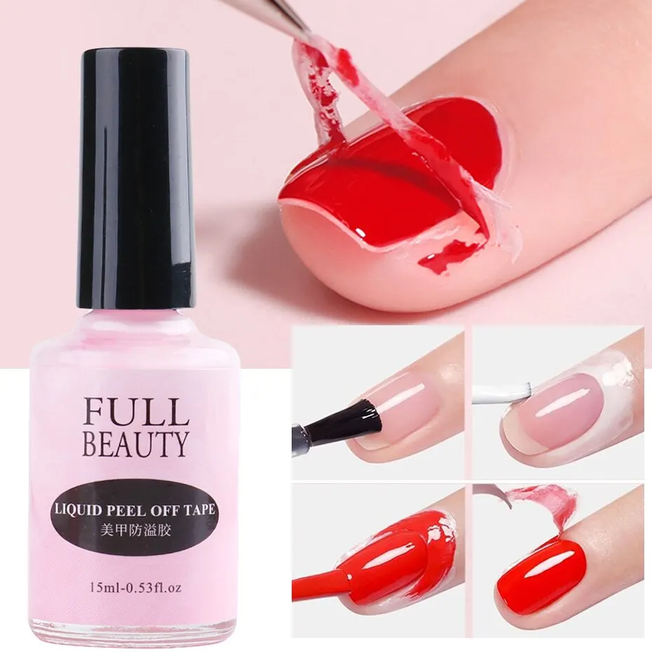 15ml Nagel Latex abziehen Flüssig band Nagellack Lack Frostschutz Latex kleber schnell trocken Hautpflege Kanten Schutz werkzeug Image