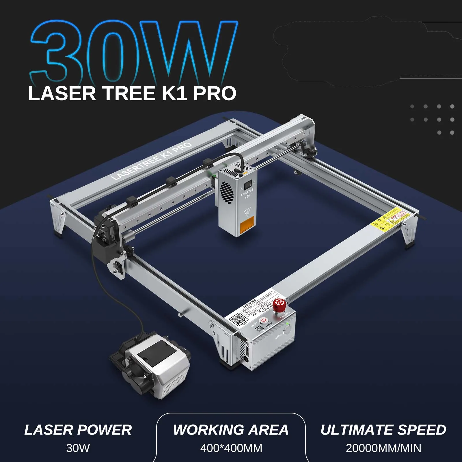 Laser baum k1 pro Laser gravur maschine Gravur bereich 400*400mm mit 30w 40w Laser kopf Holz bearbeitung Laser gravur Schneidwerk zeuge Image