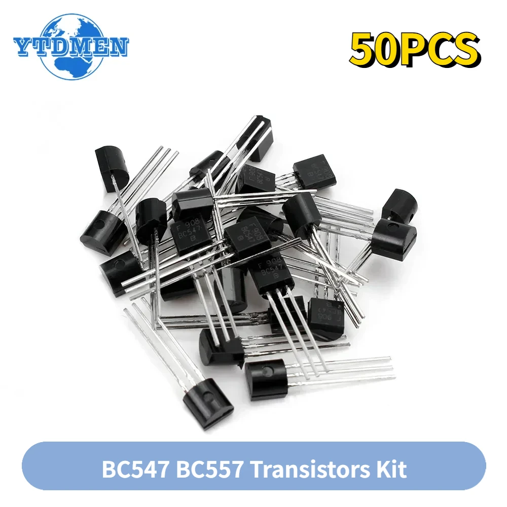 50PCS Transistor BC547 BC557 Jeweils 25PCS BC547B BC557B NPN PNP Triode Transistoren DIY Elektronische Kit Image