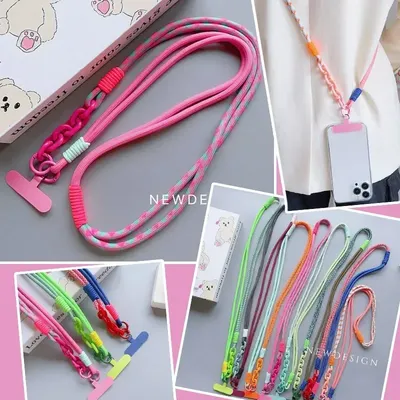 Korea Universal Long Phone Lanyard Strap Mobile Phone Hanging Rope Neck Straps Anti-lost Lanyards Cell Phone Accessories