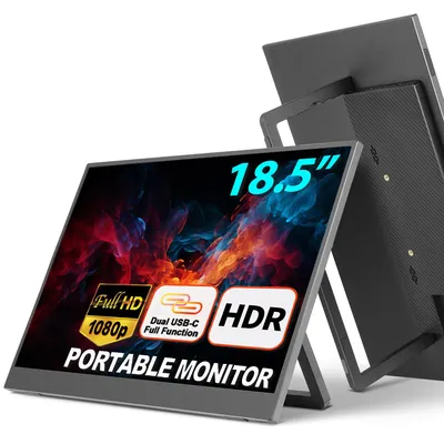 18.5'' Full HD Portable Monitor With Smart Cover & HDR, USB-C - Ideal For Laptop, PC, Phone, Mac,