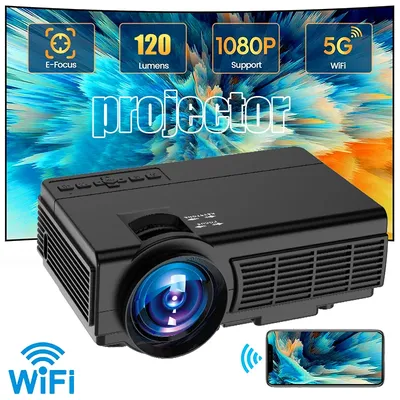 Portable Projector 4k 1920*1080P HD Resolution Intelligent Control 5G WiFi BT5.0 Home Media Player