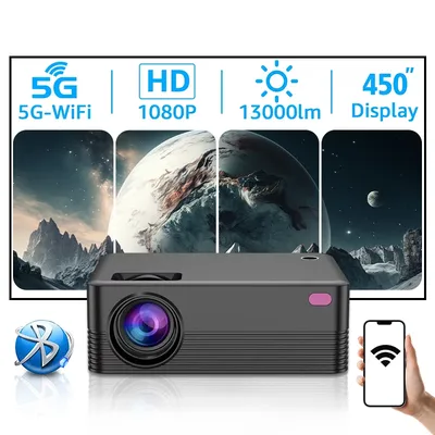 Portable Projector 4k HD 1280X720P Resolution Intelligent Control 5G WiFi Android 10 BT5.0 Home