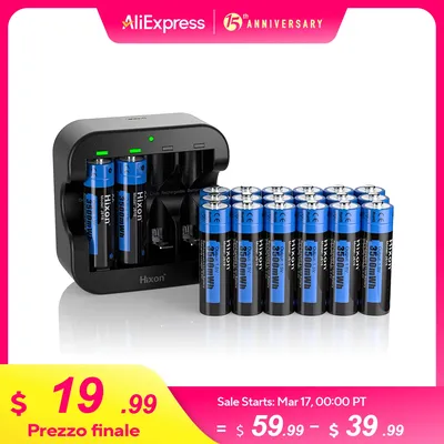 3500mWh1.5V AA 3A Li-Ion Rechargeable Battery 4 Slot Charger, Max Discharge Current 3A.For