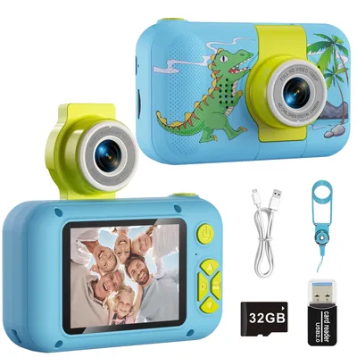 Kids Camera,ARNSSIEN 180° Flip Lens Camera for Kid,2.4in IPS LCD Digital Camera with Silicone