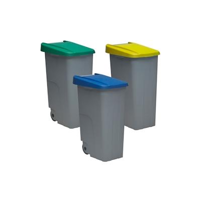 Denox Recycling-Set mit 3 geschlossenen Kunststoff-Müllbehältern, 255 l Gesamtkapazität, in Mehrfarbig Image