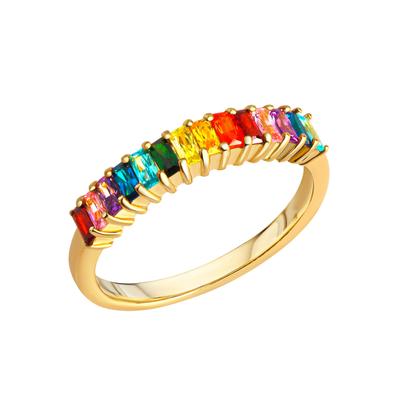 Fingerring FIRETTI "Schmuck Geschenk Silber 925 Silberring Multi" Gr. 58, gold (gelbgoldfarben, mehrfarbig, bunt), Finge