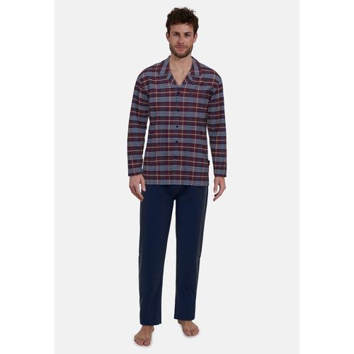 Pyjama GÖTZBURG Gr. 52, rot (rot-dunkel-karo) Herren Homewear-Sets mit klassischem Schnittmuster