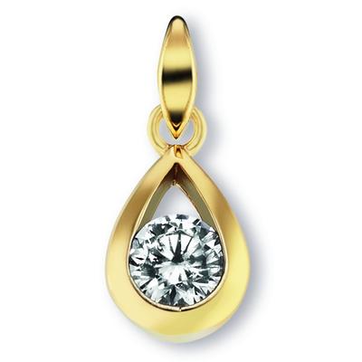 Ketten-Anhänger ONE ELEMENT "Zirkonia Anhänger aus 333 Gelbgold", gold, Schmuckanhänger, Damen, Damen,mit Zirkonia, Gelb