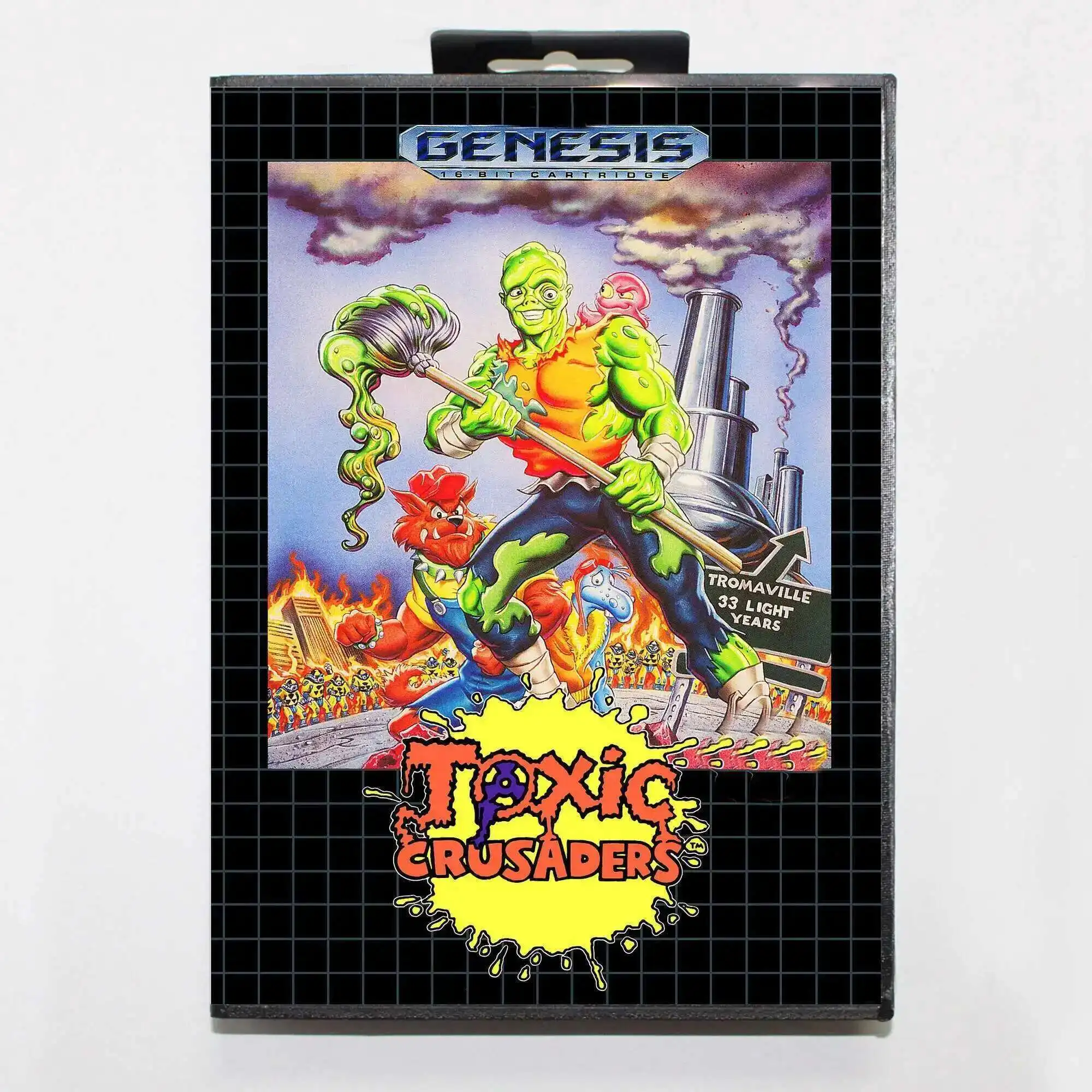 Toxic Crusaders MD Game Card 16 Bit USA Cover for Sega Megadrive Genesis Video Game Console Cartridge