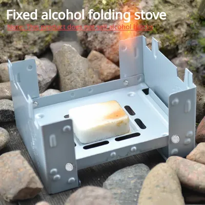 2PCS Portable Camping Alcohol Stove Burner Solid Alcohol Fuel Folding Outdoor Mini Spirit Cooking Cookout Picnic BBQ Wax Stove