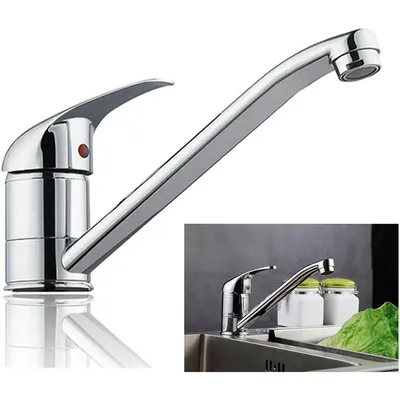 DayPlus Modern Kitchen Sink Taps Single Lever Chrome Kitchen Sink Mono Basin Mixer Tap Faucet Swivel