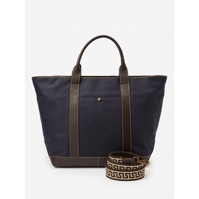 J.McLaughlin Men's Men's Everyday Tote Bag Navy | Cotton/Leather