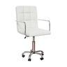 Chaise De Bureau,Simili Cuir Métal Similicuir Mousse,Blanc,H (84-96)Xw 42xd 40cm Approx