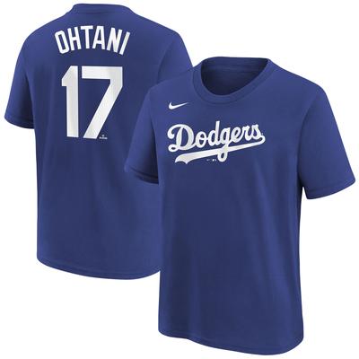 Nike Shohei Ohtani Royal Los Angeles Dodgers Name & Nummer T-Shirt für Jugendliche Image