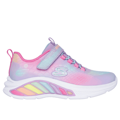 Skechers Girl's S-Lights: Rainbow Cruisers - Rainbow Reflectin Sneaker | Size 10.5 | Lavender | Synthetic/Textile