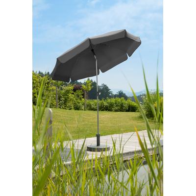 Sonnenschirm SCHNEIDER SCHIRME "Locarno", grau (anthrazit), Obermaterial: 100% Polyester, Standschirme, abknickbar, ohne