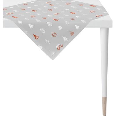 Tischdecke APELT "5825", grau (grau, rot), B:100cm L:100cm, Baumwolle, Polyester, Tischdecken Image