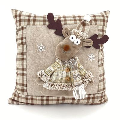 Dekokissen WECKBRODT "Dancer" Gr. 1, braun (braun, gemustert), B:40cm L:40cm, Polyester, Dekokissen_Sitzkissen_Kissenhüllen, Kissenhülle ohne Füllung, 1 Stück Image