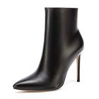 Castamere Womens Zip Ankle Boots Stilettos Booties 4IN Heeled PU Black Pumps UK 5