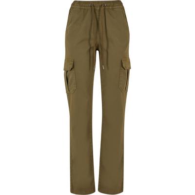 Cargohose URBAN CLASSICS "Urban Classics Damen Ladies High Waist Twill Cargo Pants", Damen, Gr. XXL, US-Größen, grün (tiniolive), 98% Baumwolle, 2% Elasthan, unifarben, loose fit, Hosen Image