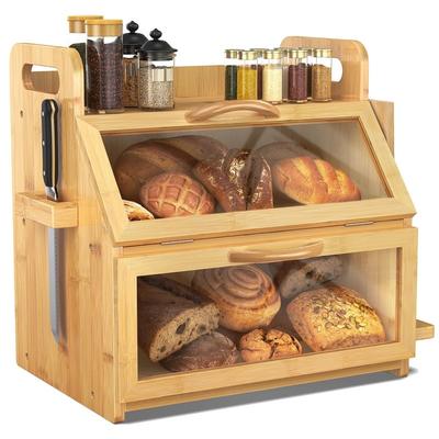 Acacia Bread Box - 16.65"L x 13"W x 7.5"H