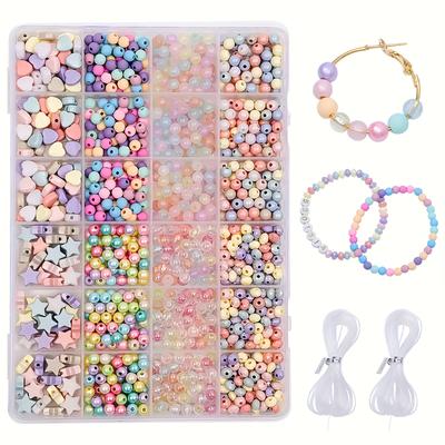 TEMU 1pc 800pcs Hot Multicolor Glitter Beads Accessories Letter Jewelry Diy Kit Image