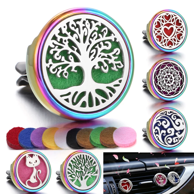Diffusore di olio essenziale colorato Clip di sfiato per auto Deodorante per ambienti Purificatore Interni auto Profumo Aromaterapia Diffusore di aromi Clip per auto