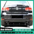 Nero lucido diffusore posteriore per auto paraurti posteriore splitter Spoiler Lip per VW Golf MK6 1.4 TSI 1.6 TDI 2.0 TDI 2009-2013 Kit carrozzeria ABS