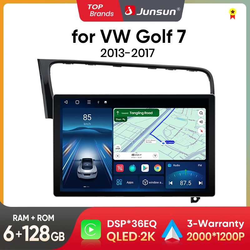 Junsun X7 PRO 11.5 "2K AI Voice Wireless CarPlay Android Auto autoradio per VW Volkswagen Golf 7 2013-2017 Multimedia autoradio