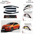 Per Renault Clio 5 (tutti gli anni) visiera per finestra a pioggia sportiva deflettore del vento pianoforte nero 4 pezzi accessorio per auto in plastica ABS