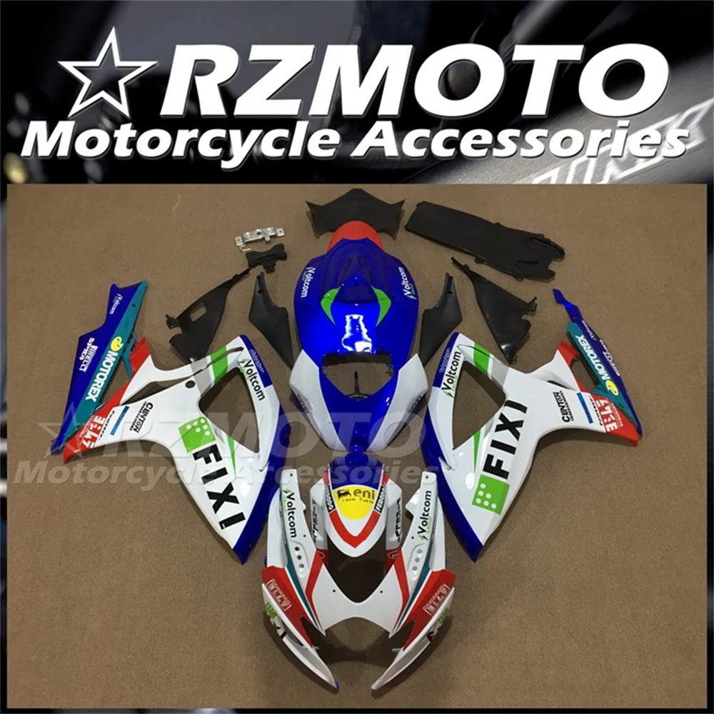 Nuovo Kit carene moto ABS per Suzuki GSX-R 600 750 K6 2006 2007 06 07 Set carrozzeria personalizzato bianco blu
