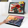 LESOWN UHD 3840x2160 USB C HDMI 4K Touchscreen Monitor LCD da 15.6 pollici Schermo secondario IPS esterno portatile Display per PC portatile