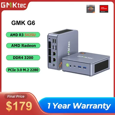 GMKtec G6 AMD R3 5425U Mini PC 4-core 8-thread 16GB DDR5 1TB SSD Computer PC Win 11 Mini Computer PC