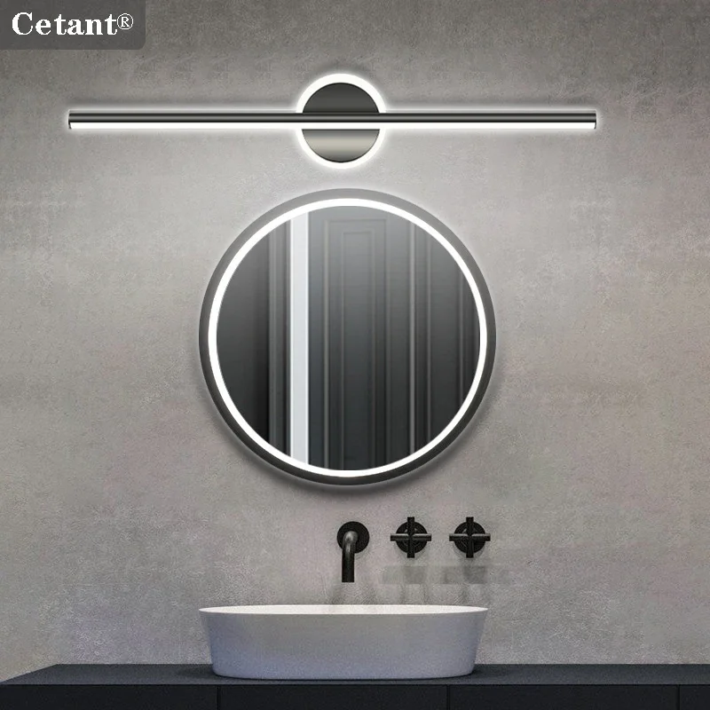 Moderne LED-Spiegelleuchten 40/60cm Badezimmerbeleuchtung Schlafzimmer-Kommode Wohnraumdekoration Schwarze Goldene LED-Wandleuchten