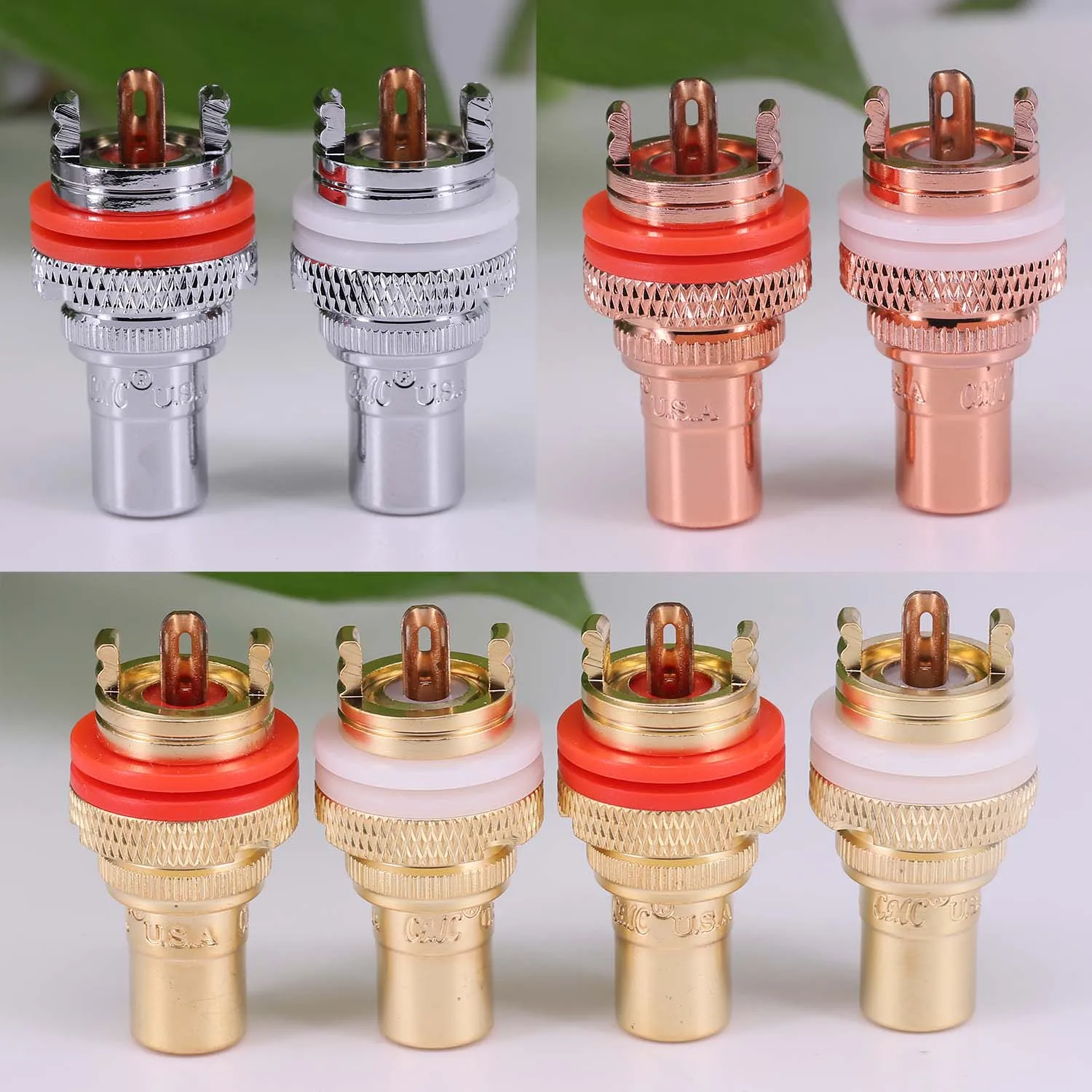 Prise de Terminal femelle CMC RCA, en laiton plaqué or pour HiFi Audio vidéo TV CD AMP, panneau de Signal, montage sur châssis