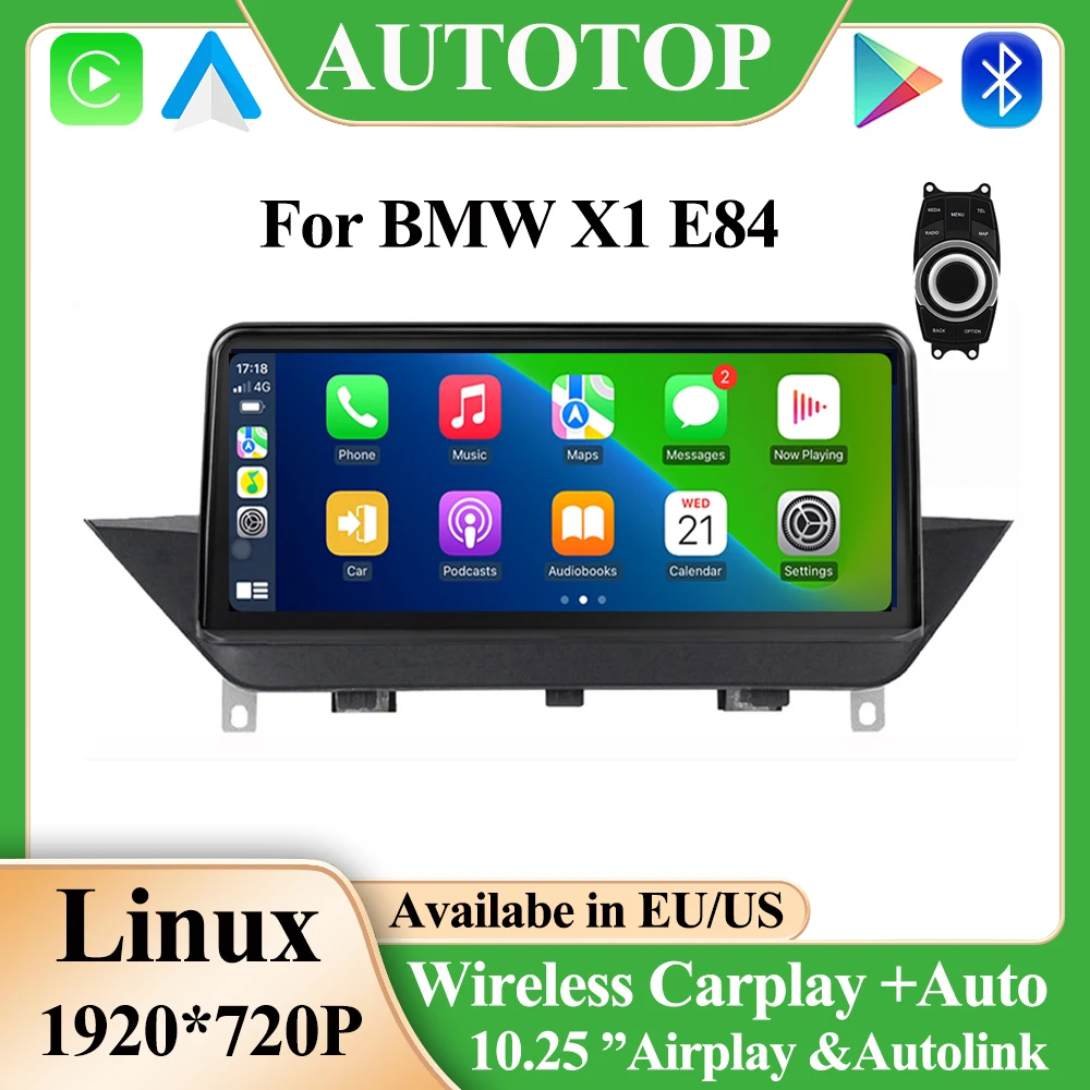 AUTOTOP Drahtlose CarPlay Für BMW X1 E84 2009-2015 CIC iDrive 10,25 "TouchScreen Android Auto 2Din Auto stereo Linux Multimedia BT Image