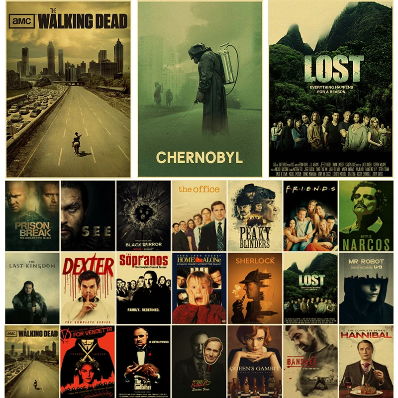 Affiche de Film TV Vintage, papier Kraft imprimé, peinture artistique murale rétro, Bar, maison, salon, décoration de cinéma, image