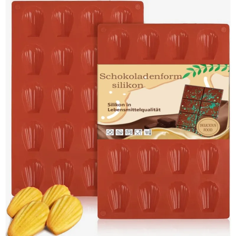 Madeline-Form aus lebensmittelechtem Silikon, Kekspfannenform, antihaftbeschichtete Backform zum Backen von Madeleine Cookies Image