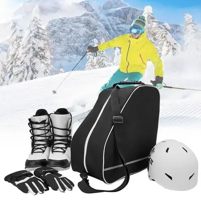 Travel Ski Boot Bag 600D Oxford Waterproof Carrying Boots Bags With Handles Snowboard Boots Holder