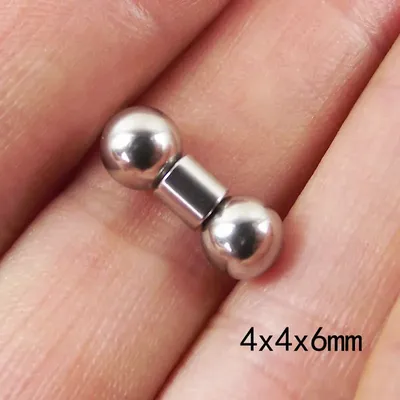 1 stück 4mm Bar Edelstahl Kurze Bar 18mm Großen Ball Gerade Barbell Ringe PA Ring Nippel Ringe