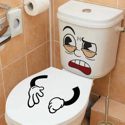 1 Stück Toiletten-Meme-Toilettendeckel-Aufkleber, WC-Sockel-Pfanne-Abdeckungsaufkleber, wasserfeste Wandkunst für Badezimmer Image
