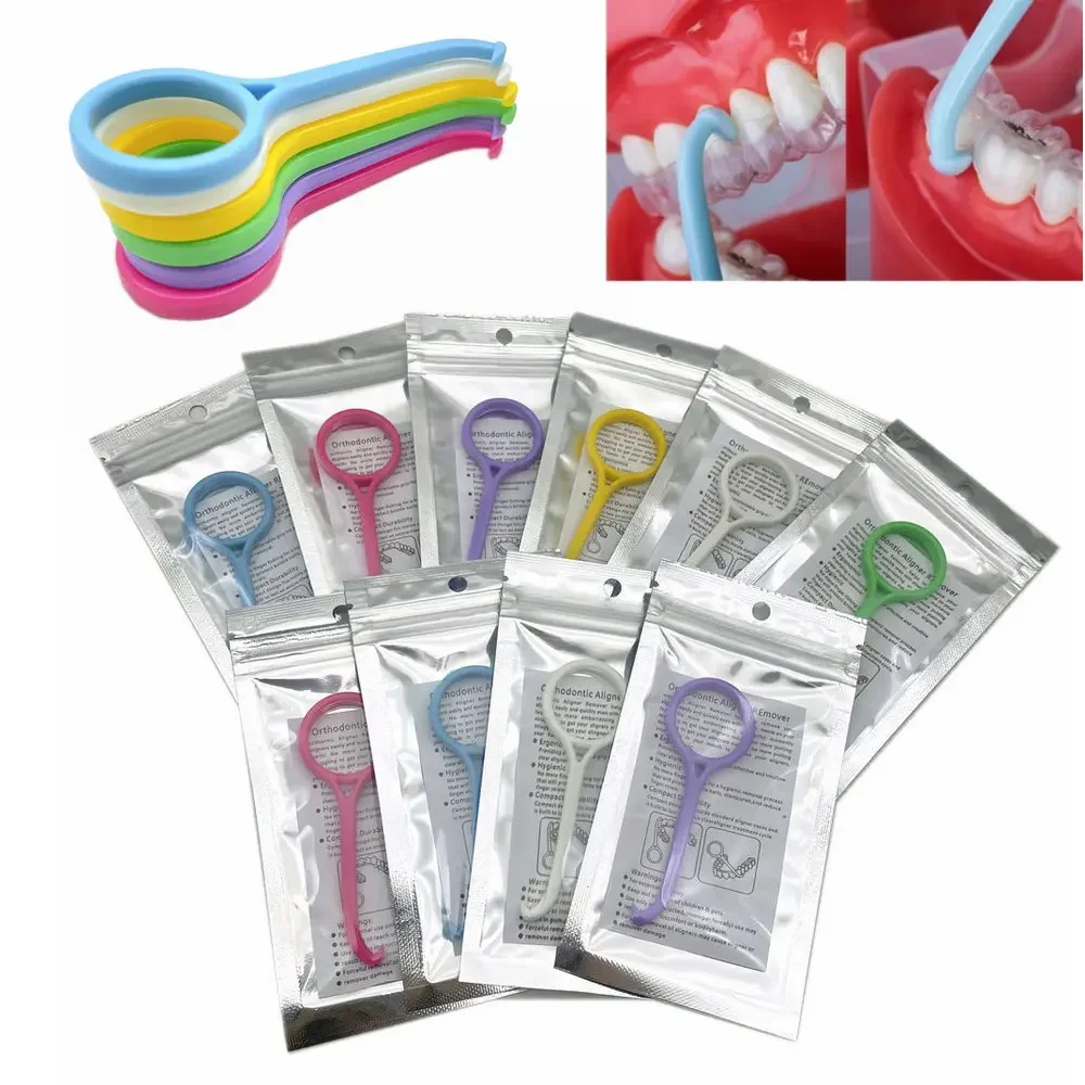 10 stücke Zahnspange-Extraktor-Entfernungs werkzeug Haken kiefer ortho pä discher Aligner entfernen unsichtbare abnehmbare Zahnspangen klare Aligner Mundpflege Image