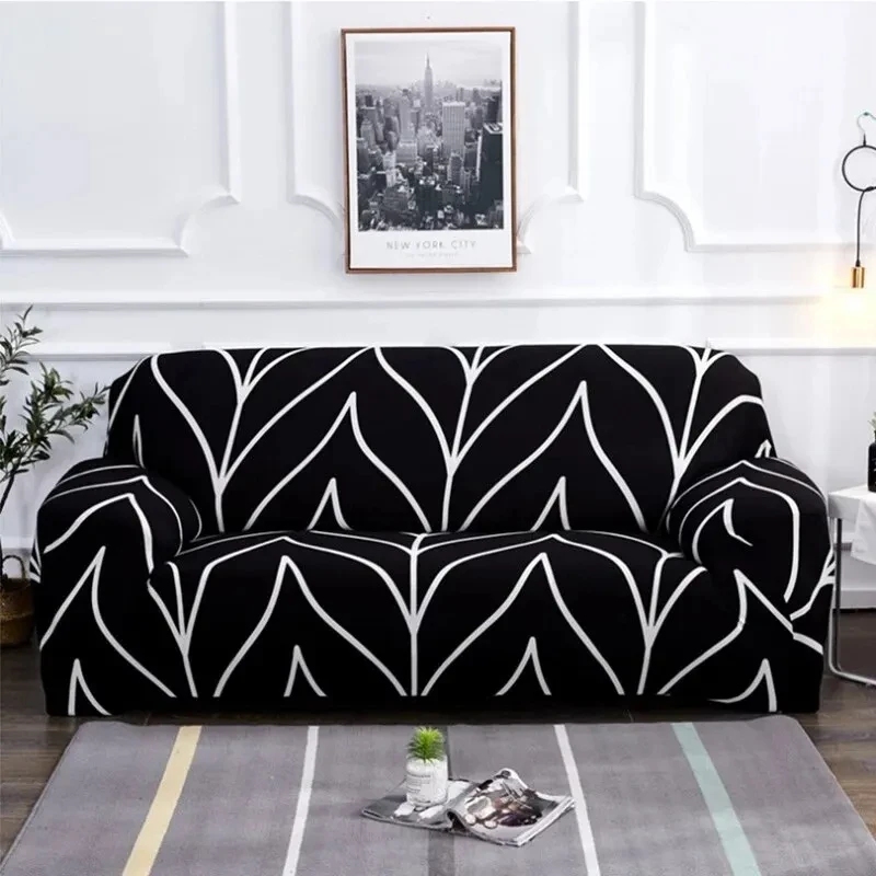Sofa-Überzug-Set für mehrere Personen, alle inklusive staubdichtem Set, Kissenbezug, elastischer, rutschfester Sofabezug für den Haushalt, modisches Druckdesign Image