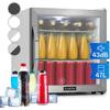 Klarstein Beersafe L Crystal White Kühlschrank 47 Liter 2 Böden Panoramaglastür Edelstahl