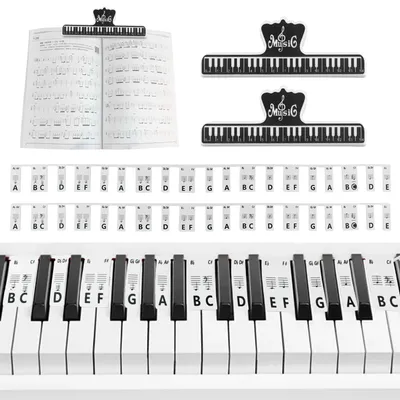 4pcs Guide Sheet Music Clip For Beginner Learning Piano Keyboard Note Set Kids Adults Overlay Gift